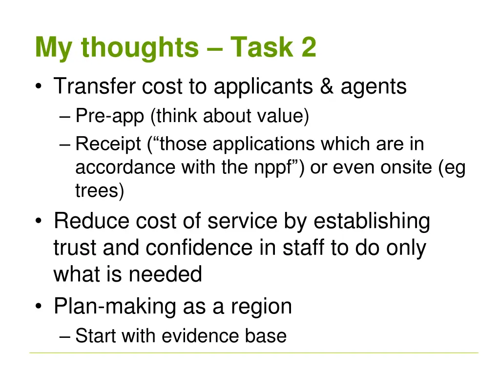 my thoughts task 2 transfer cost to applicants