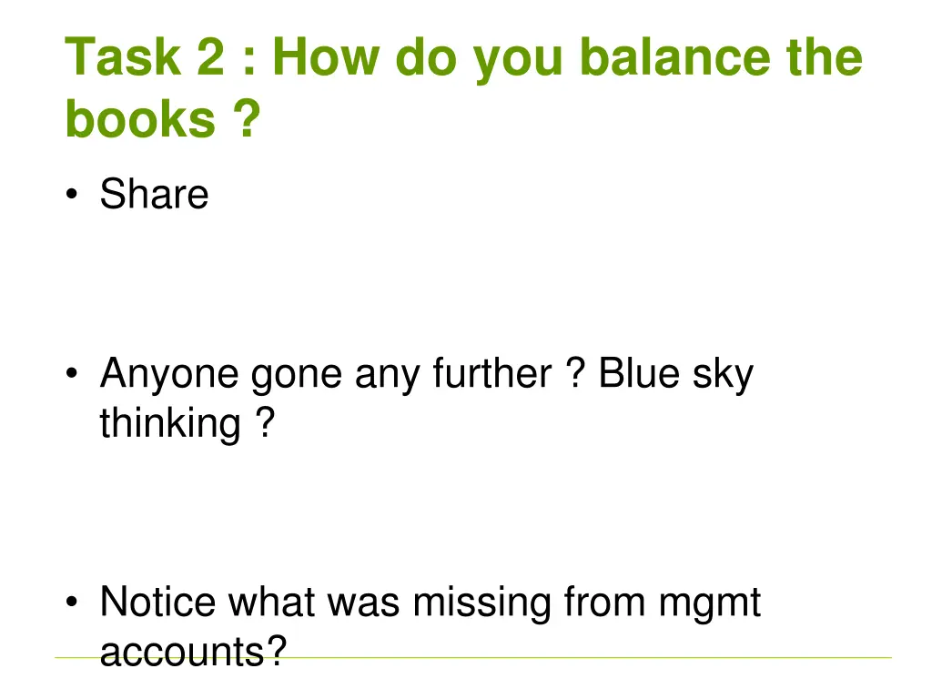 task 2 how do you balance the books share