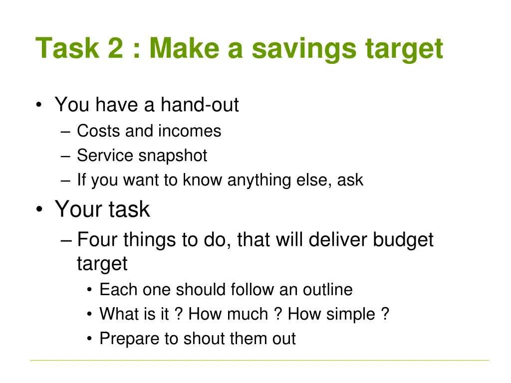 task 2 make a savings target