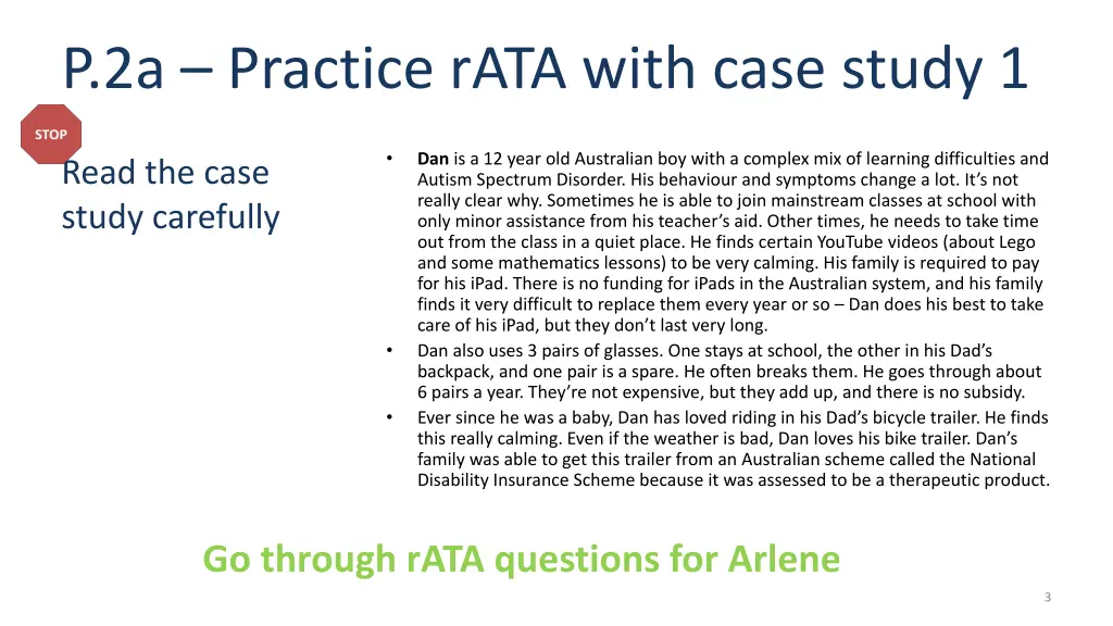 p 2a practice rata with case study 1