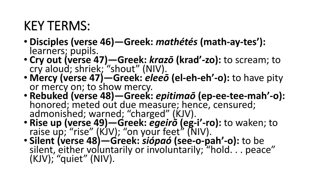 key terms key terms disciples verse 46 greek math