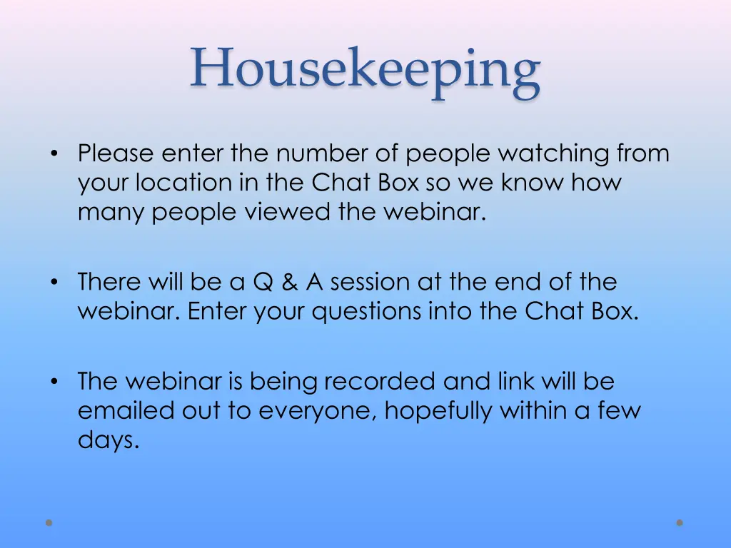 housekeeping