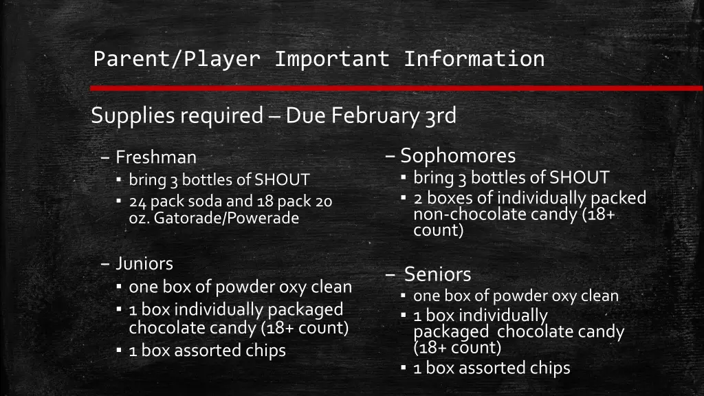 parent player important information 1