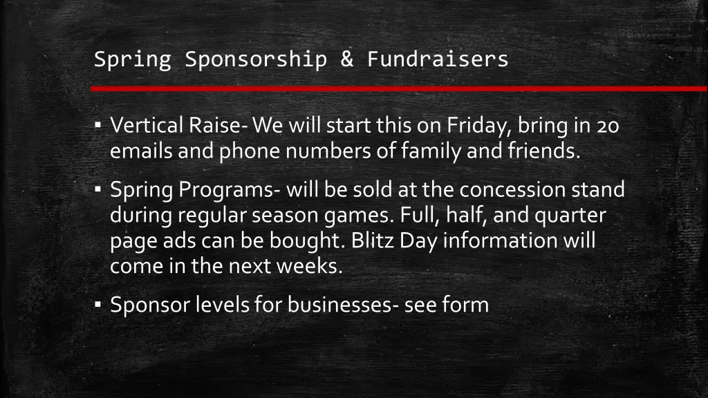 spring sponsorship fundraisers