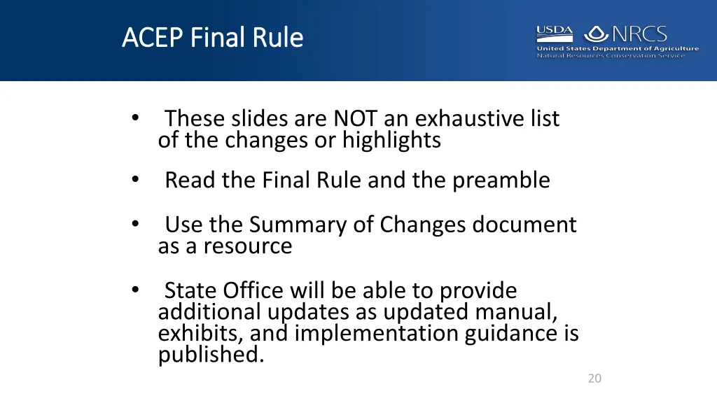 acep final rule acep final rule 17