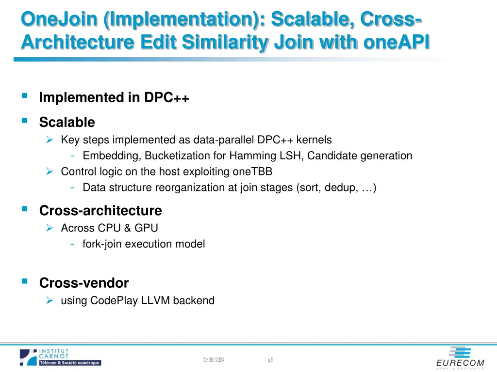 onejoin implementation scalable cross