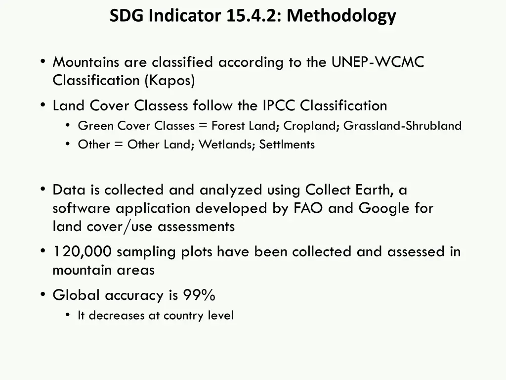 sdg indicator 15 4 2 methodology