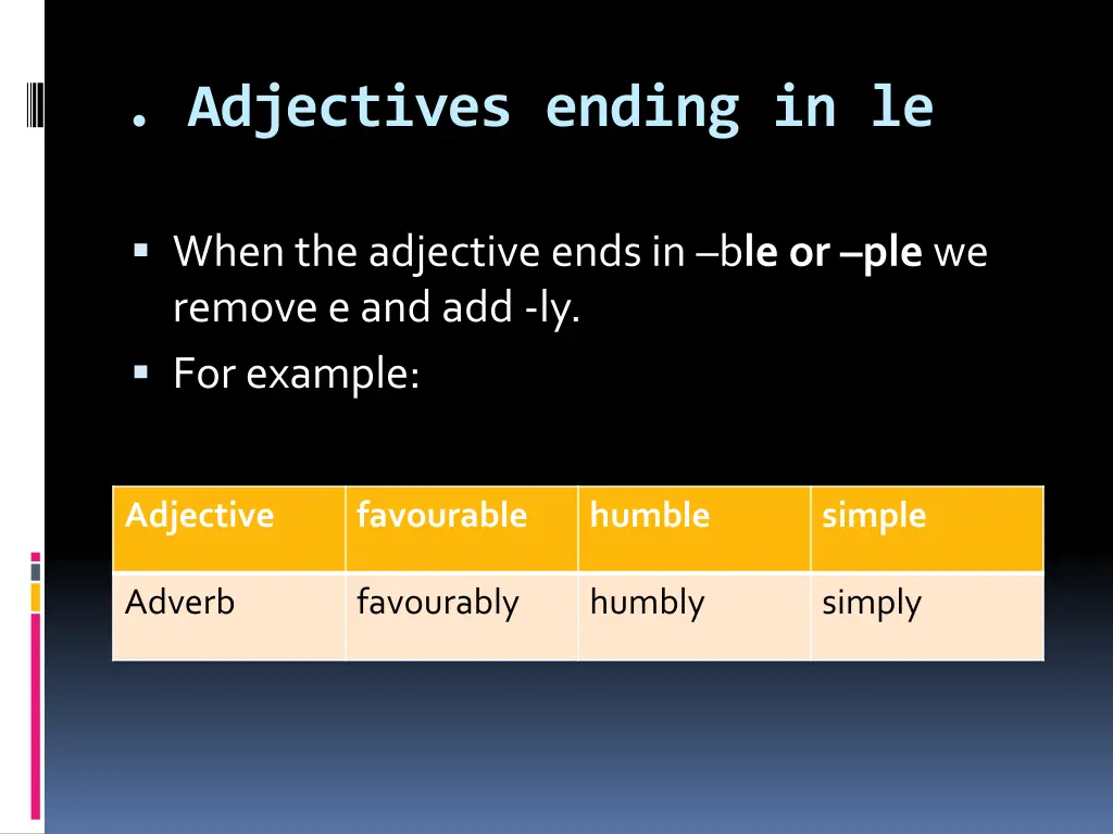 adjectives ending in le