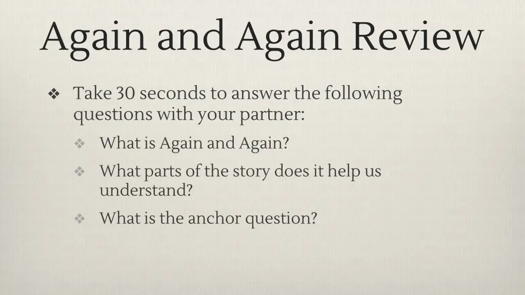 again and again review