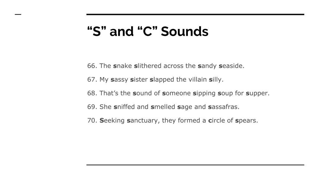 s and c sounds