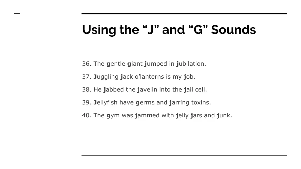 using the j and g sounds