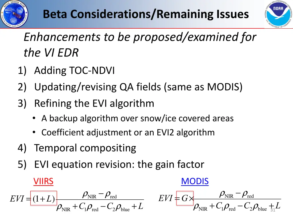 beta considerations remaining issues