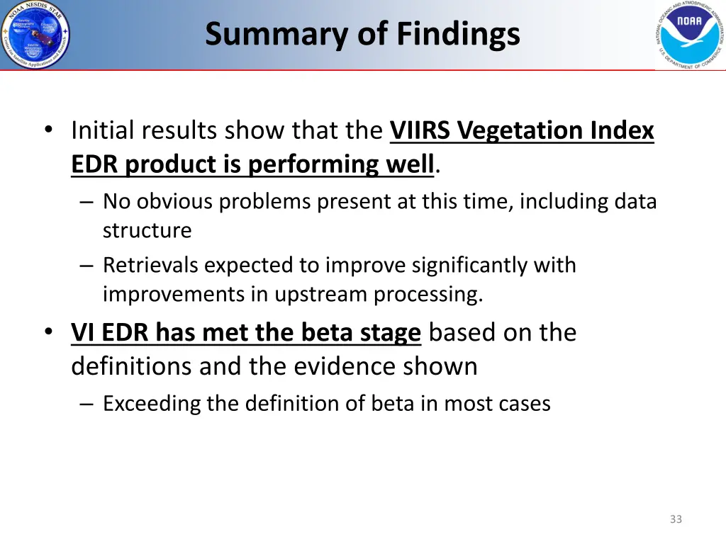 summary of findings