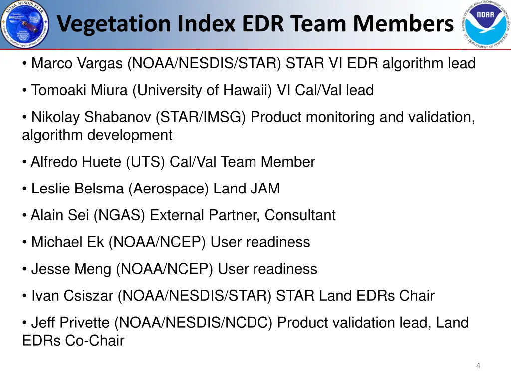 vegetation index edr team members