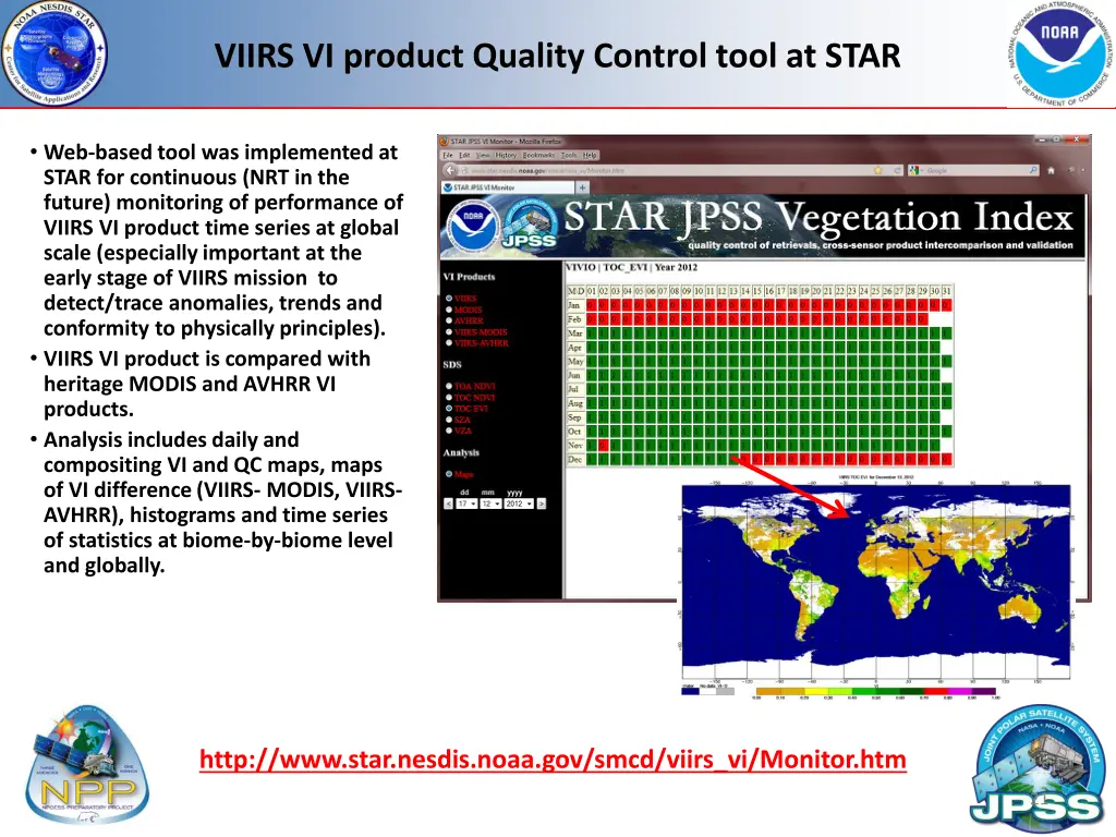 viirs vi product quality control tool at star