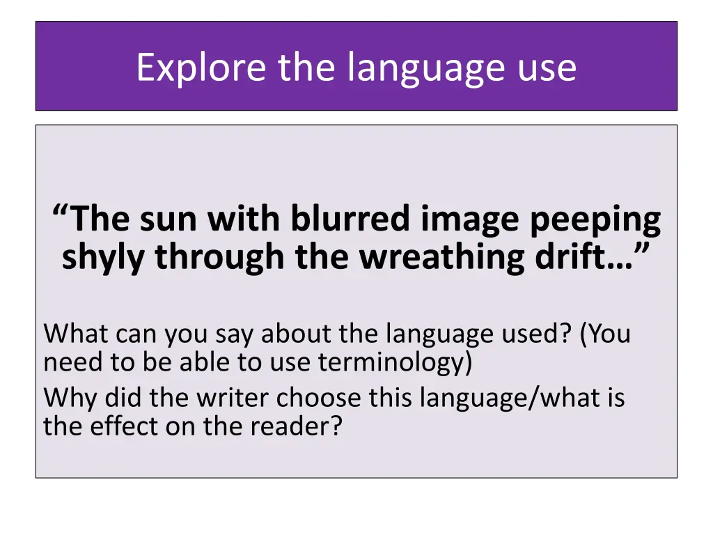 explore the language use 1