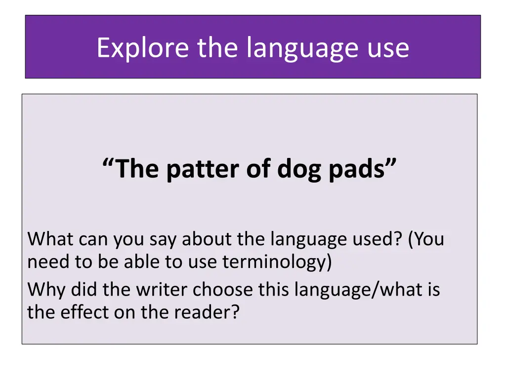 explore the language use