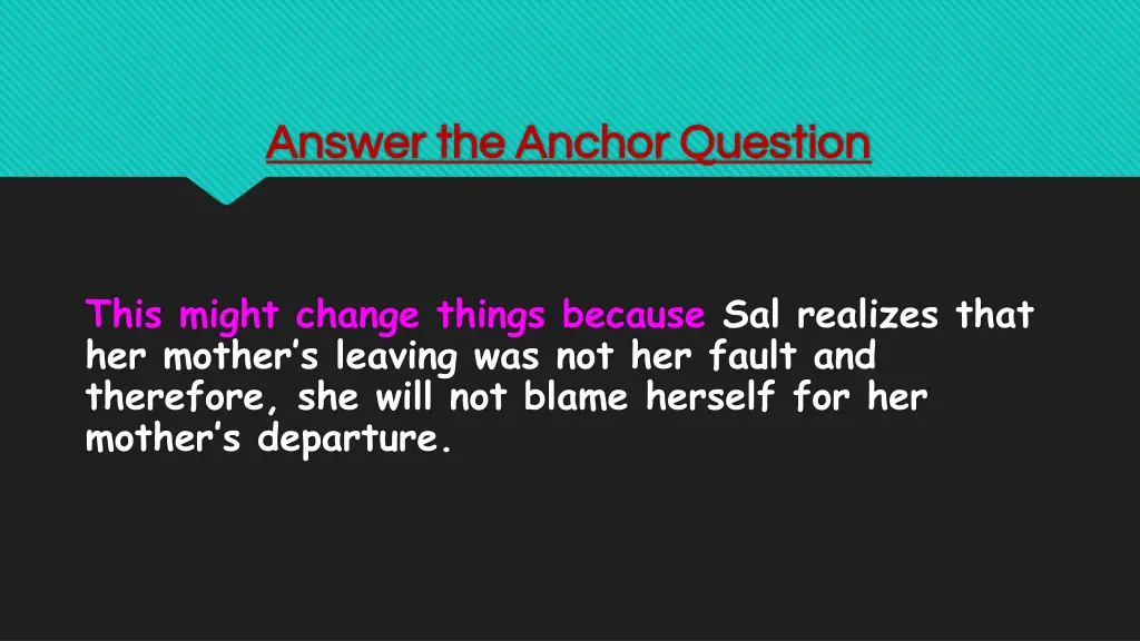 answer the anchor question answer the anchor