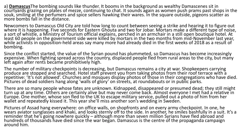 a damascus the bombing sounds like thunder