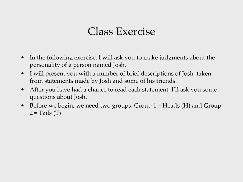 class exercise