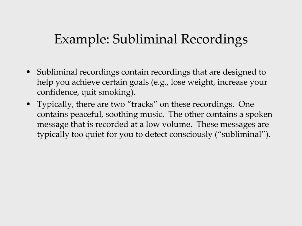 example subliminal recordings