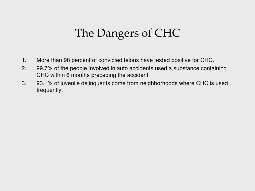 the dangers of chc