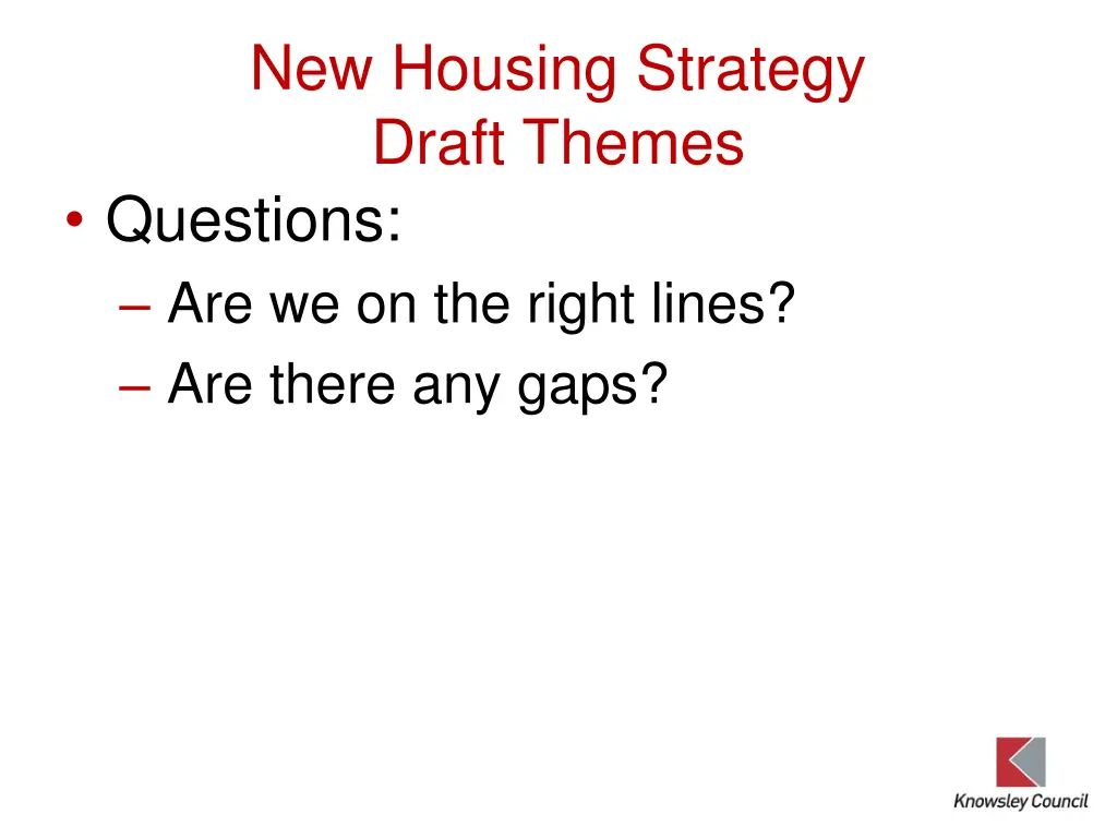 new housing strategy draft themes questions