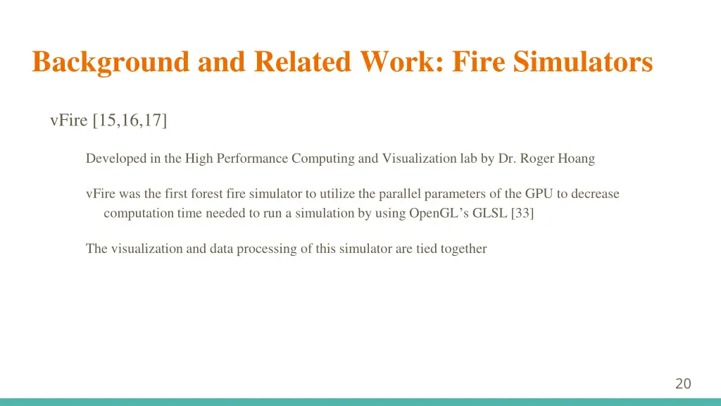 background and related work fire simulators 3