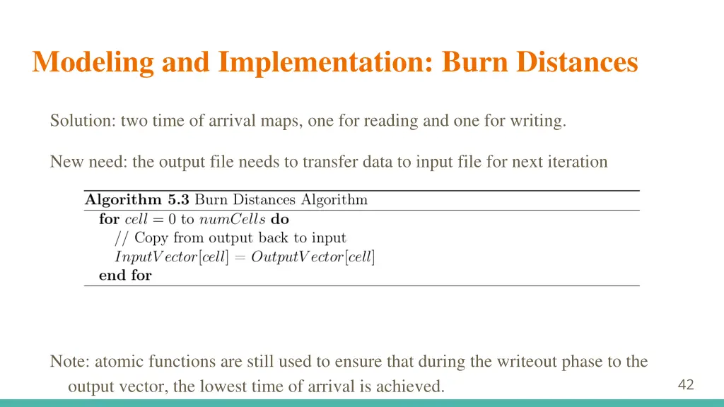 modeling and implementation burn distances 3