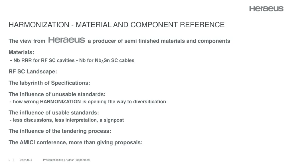 harmonization material and component reference 1