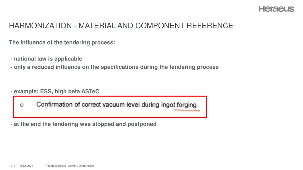 harmonization material and component reference 11