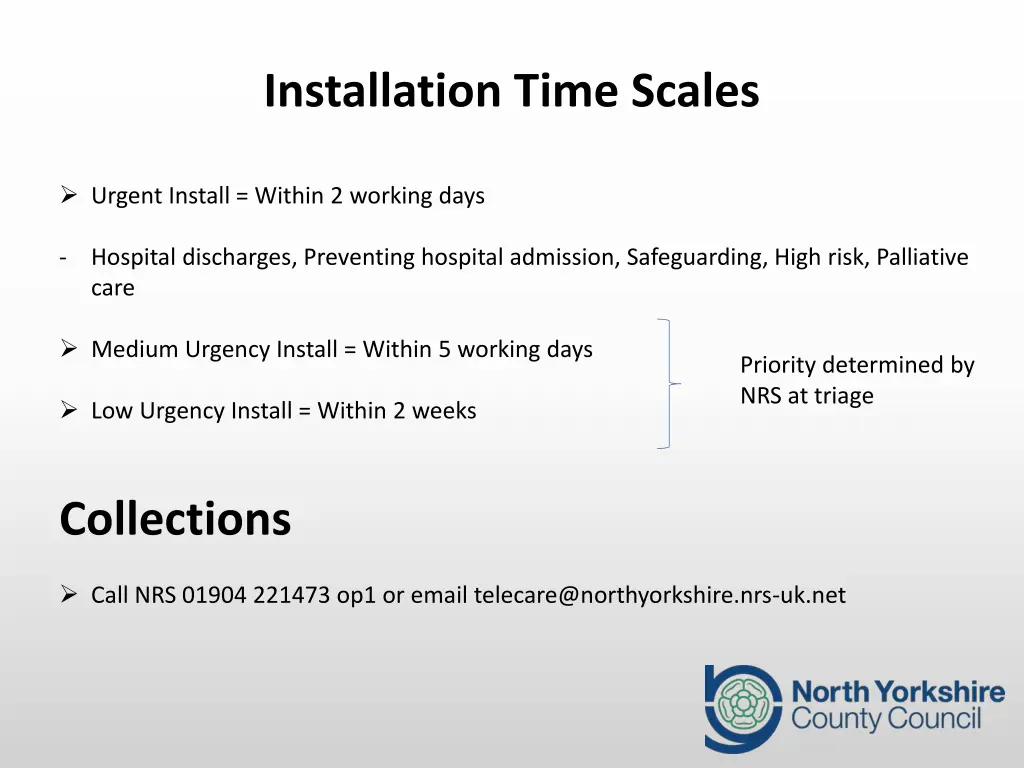 installation time scales