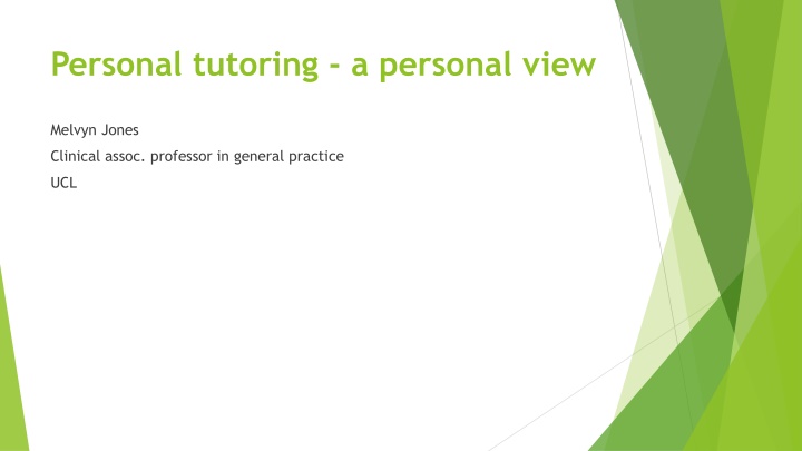 personal tutoring a personal view