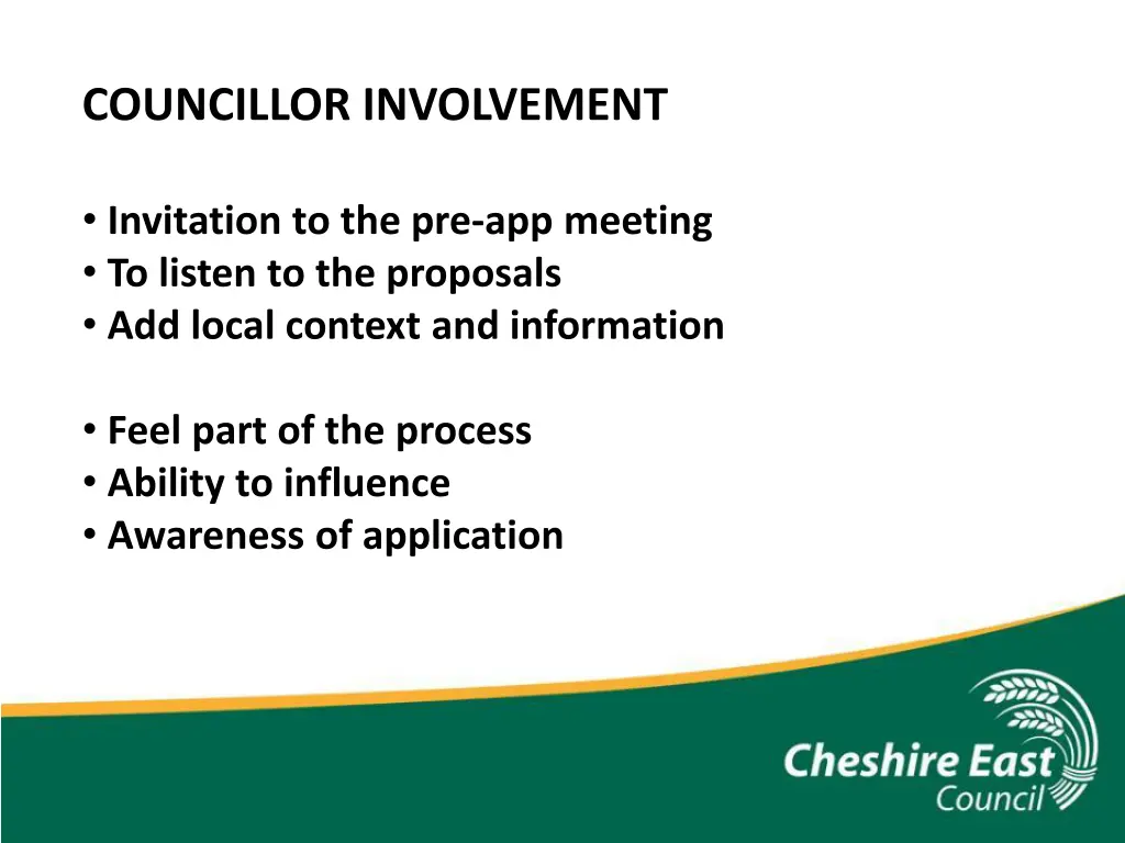 councillor involvement