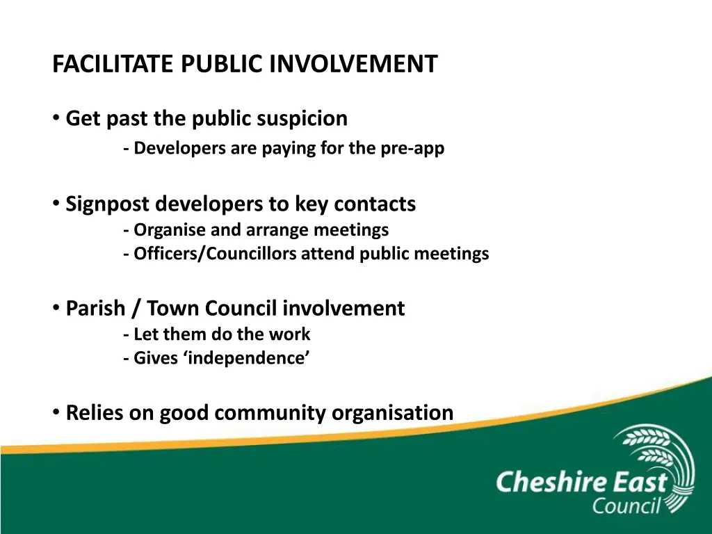 facilitate public involvement