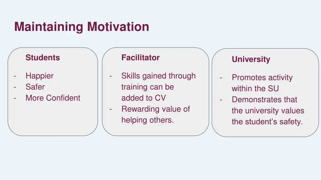 maintaining motivation