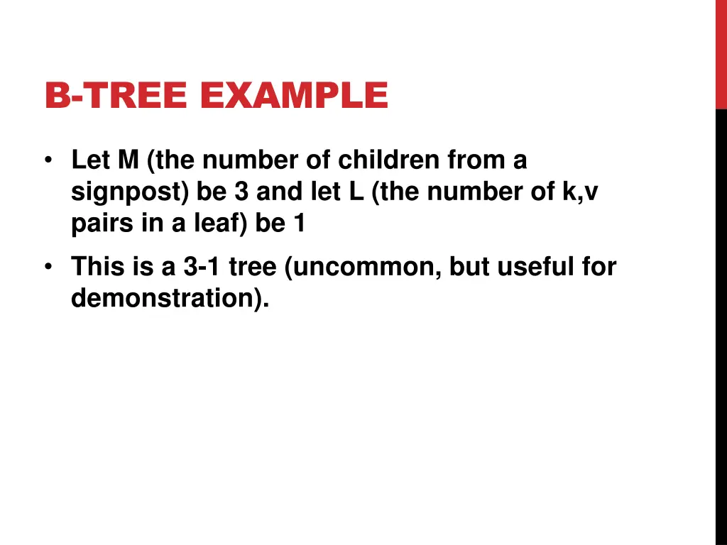 b tree example