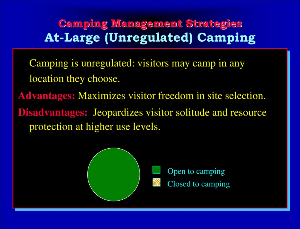 camping management strategies at large