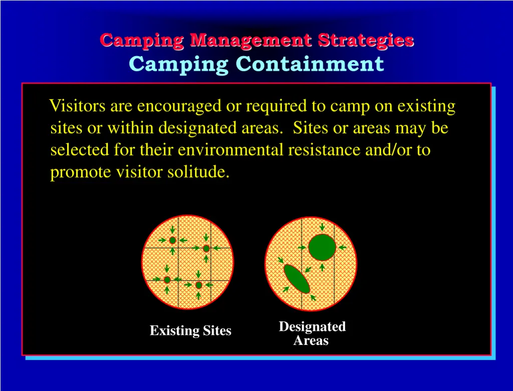 camping management strategies camping containment