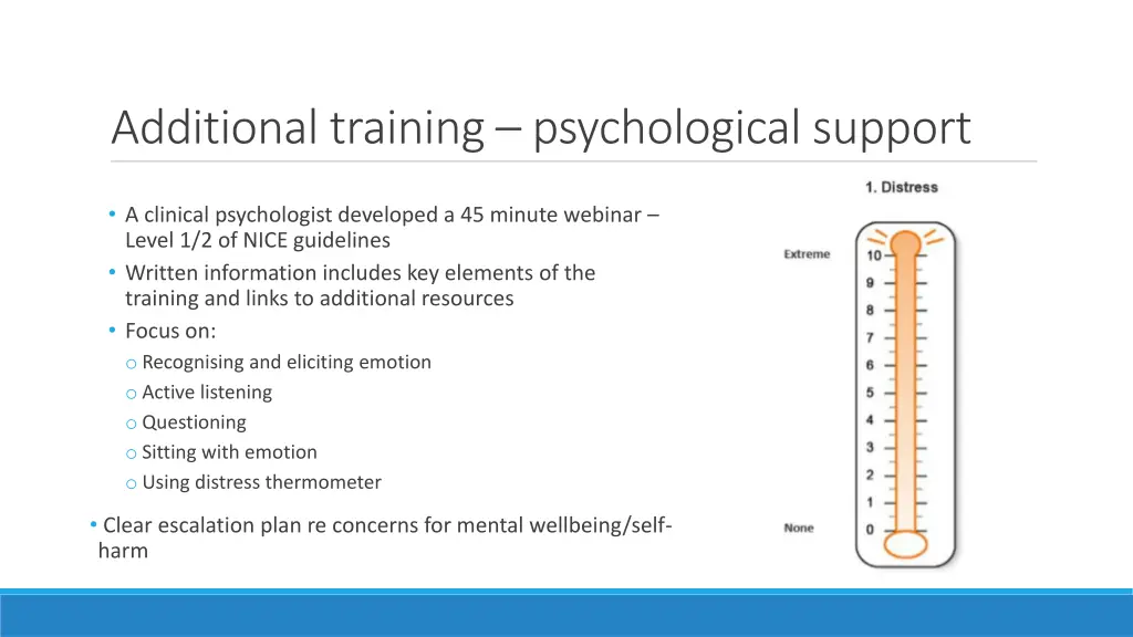 additional training psychological support