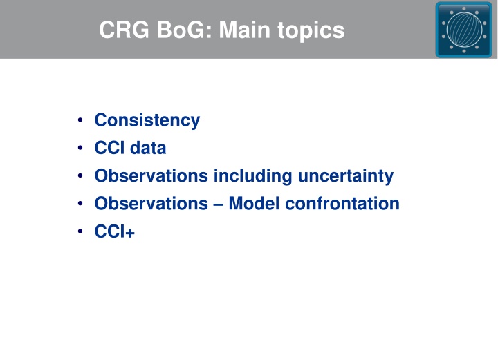 crg bog main topics