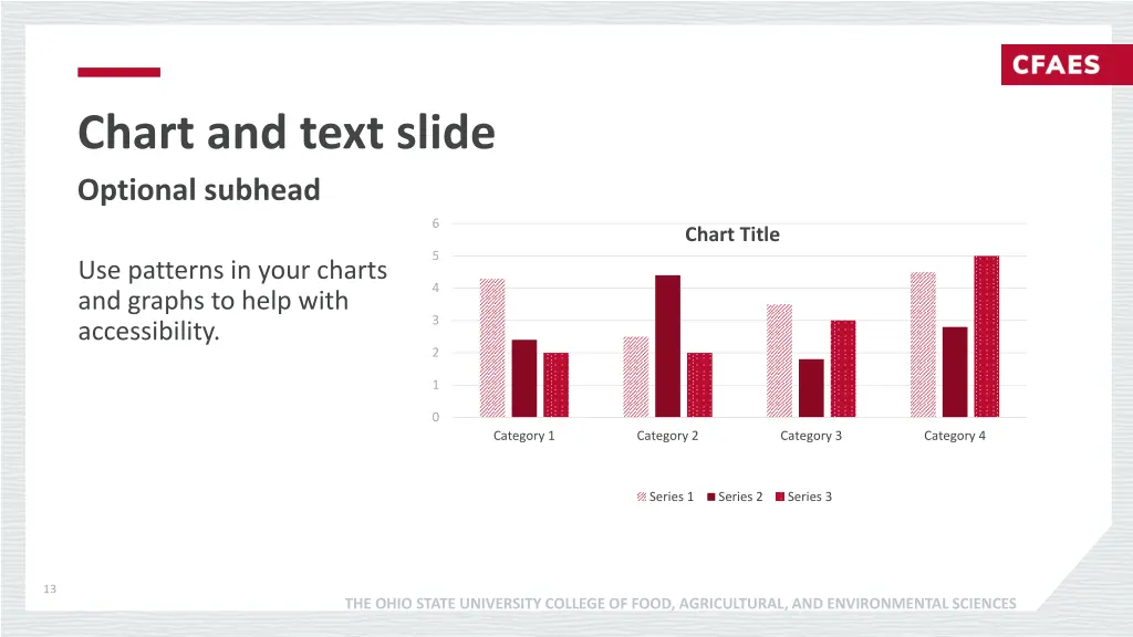 chart and text slide optional subhead