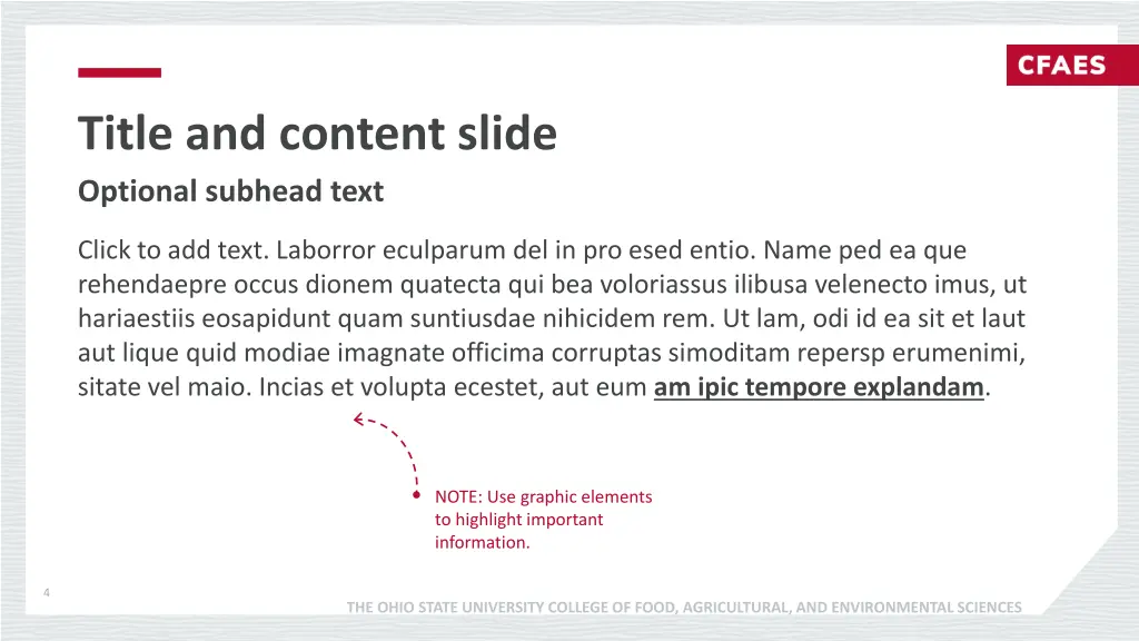 title and content slide optional subhead text