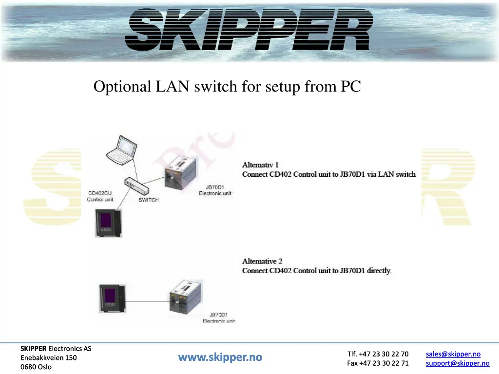 optional lan switch for setup from pc