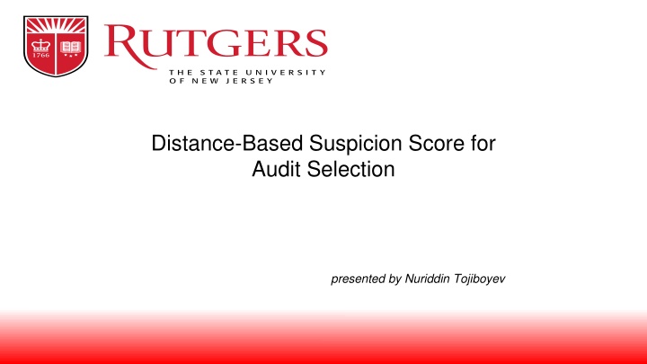 distance based suspicion score for audit selection