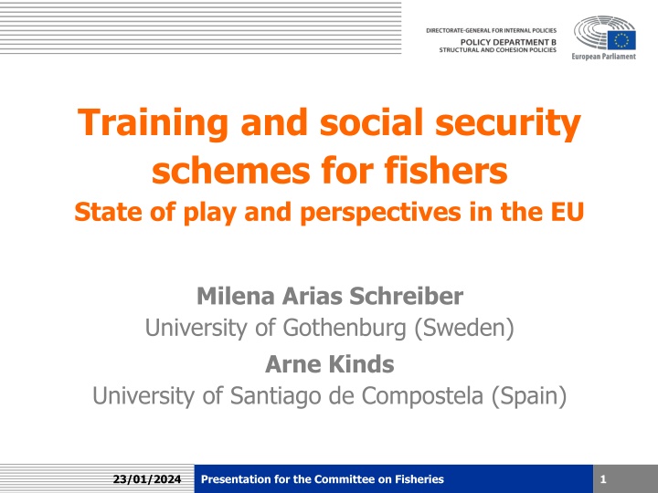 training and social security schemes for fishers