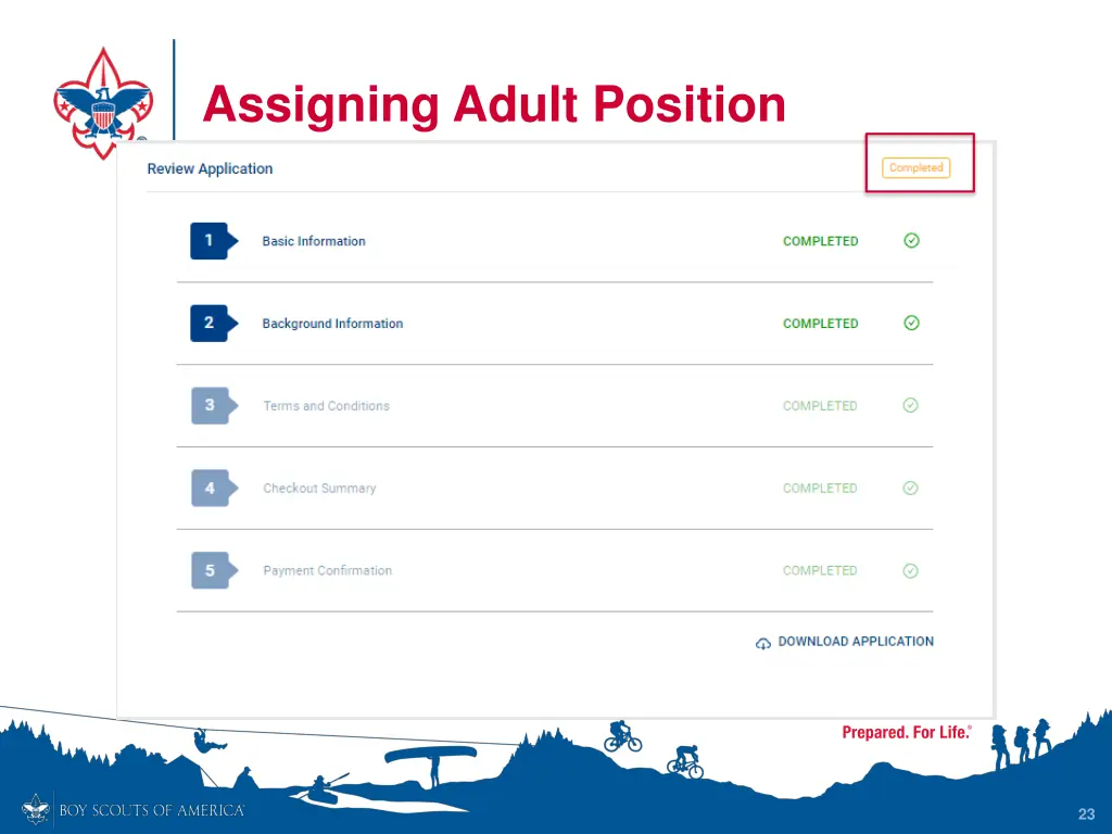 assigning adult position