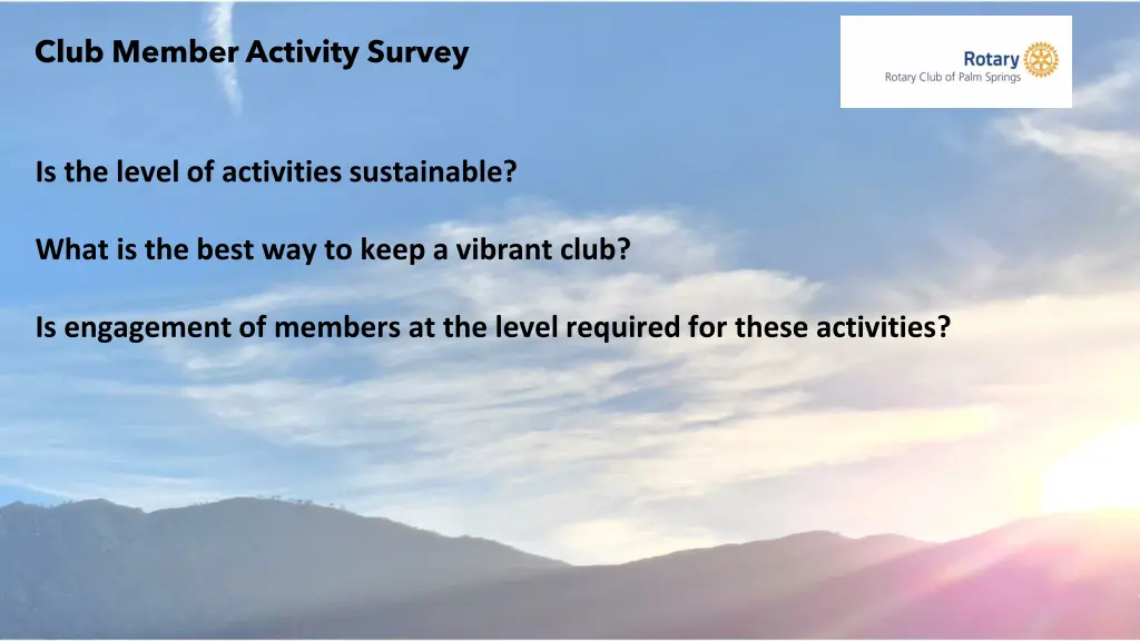 club member activity survey