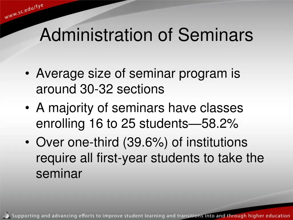 administration of seminars