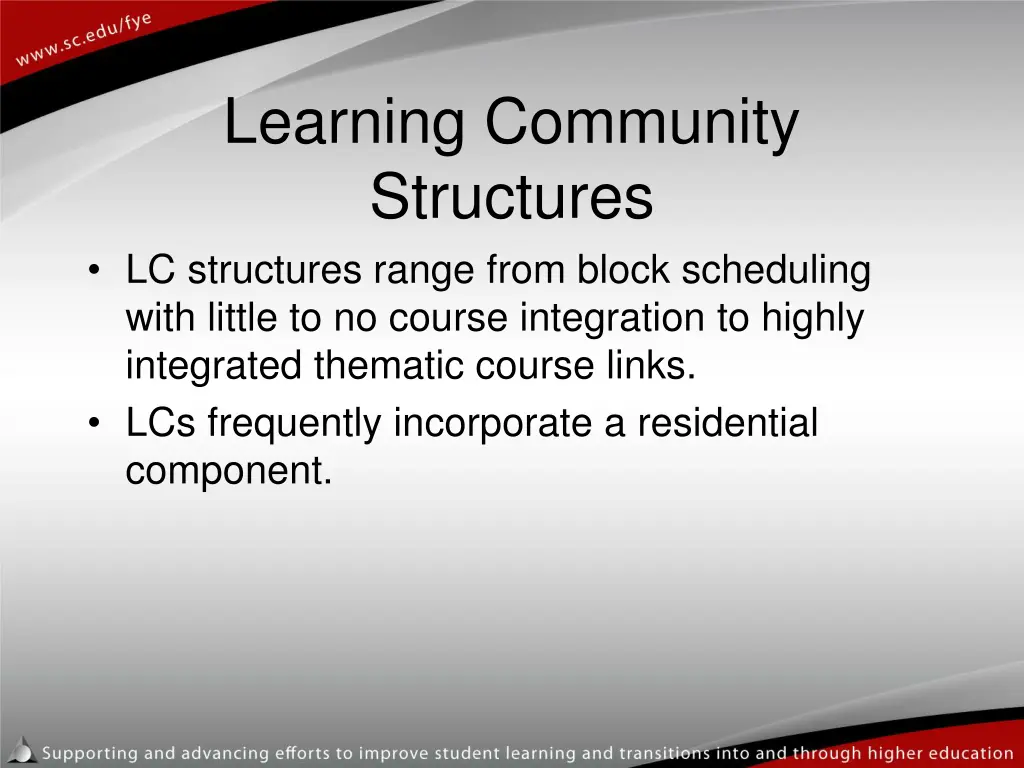 learning community structures lc structures range